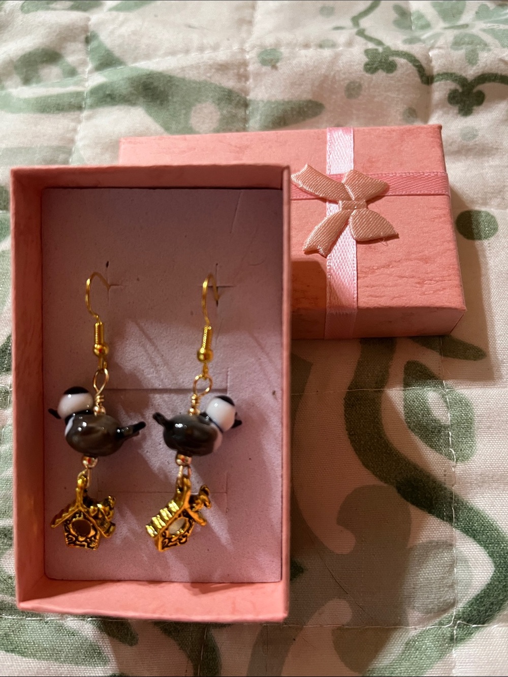 Earrings with Gold and Silver Accents